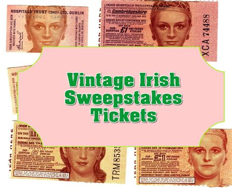 vintage irish sweepstake ticket for sale .